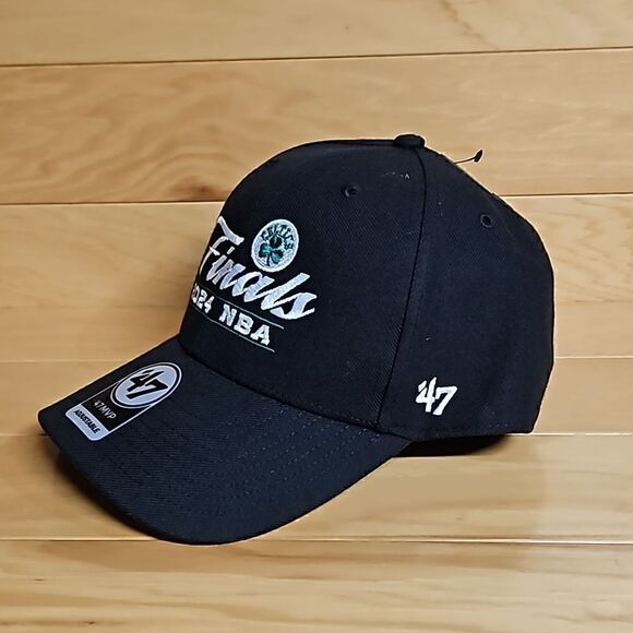 Boston Celtics 2024 NBA Finals Adjustable Hat Cap '47 MVP Black White - Picture 3 of 8